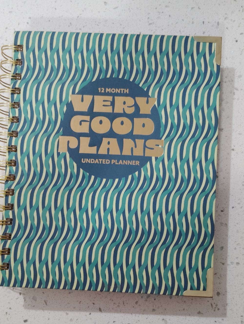 Tabitha Brown for Target Very Good Plans Undated Planner Teal Green Wave